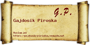 Gajdosik Piroska névjegykártya
